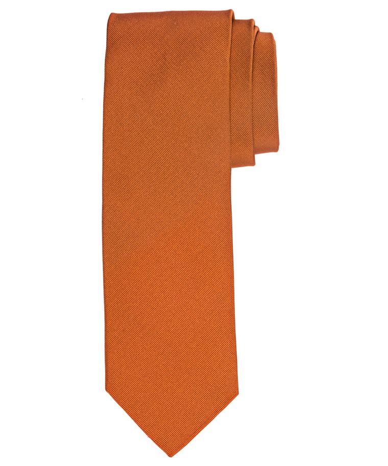 Orange ribs silk tie