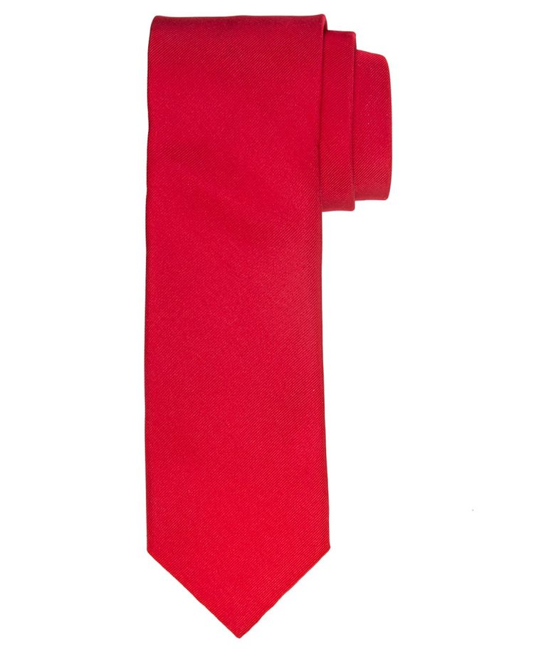 Red ribs silk tie