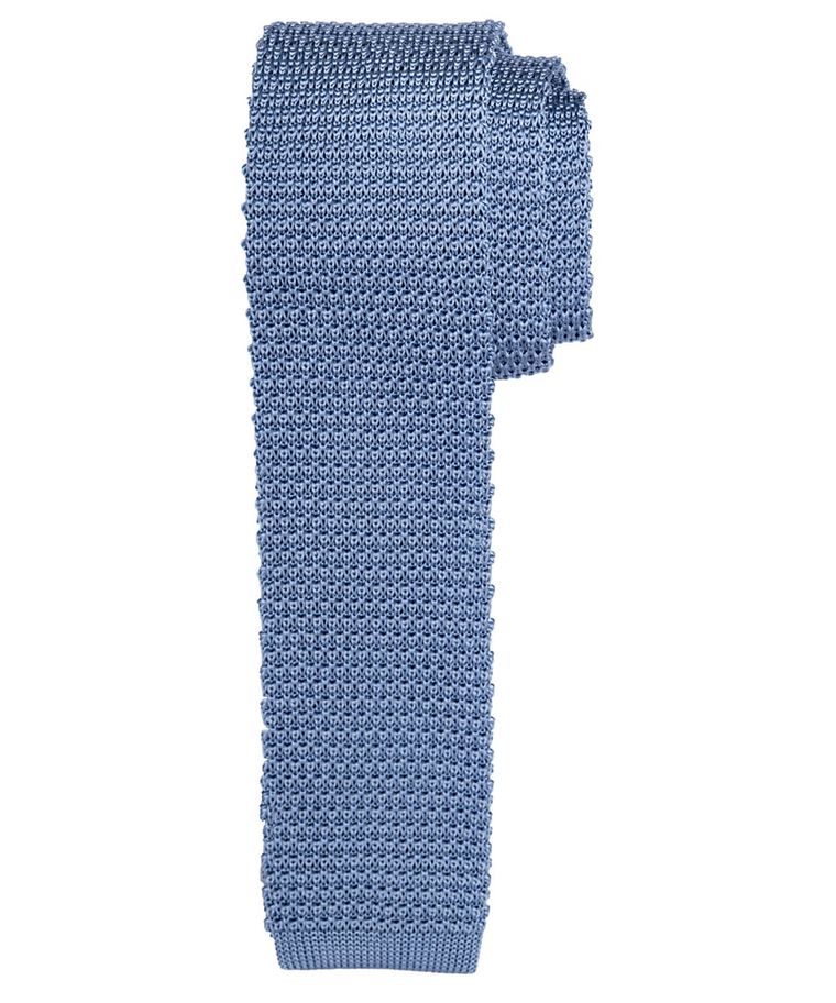 Blue knitted silk tie