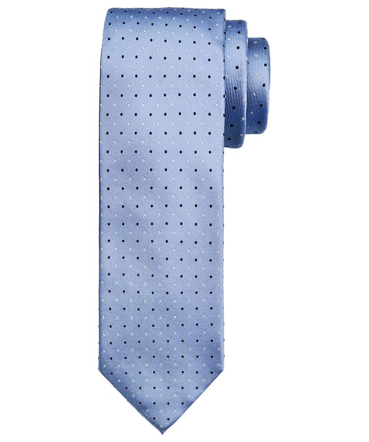 Blue dot silk tie