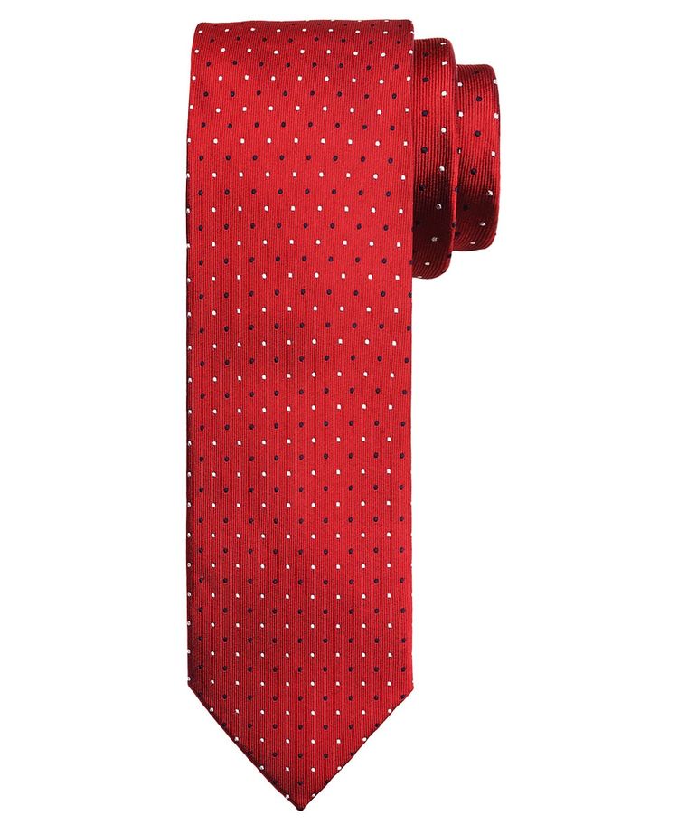 Red dot silk tie