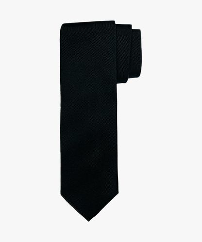 Profuomo Black solid silk tie