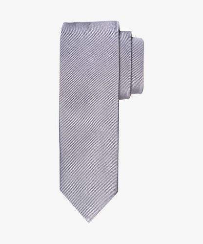 PROFUOMO Grey solid silk tie