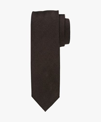 PROFUOMO Brown solid silk tie