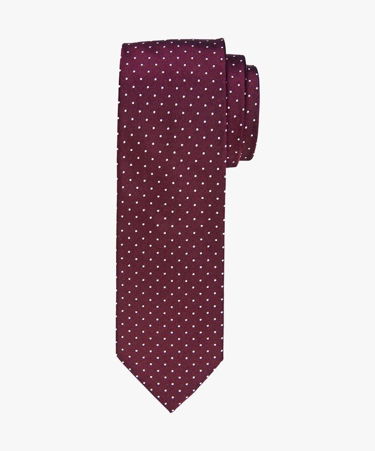 Krawatte, bordeauxrot mit Dots