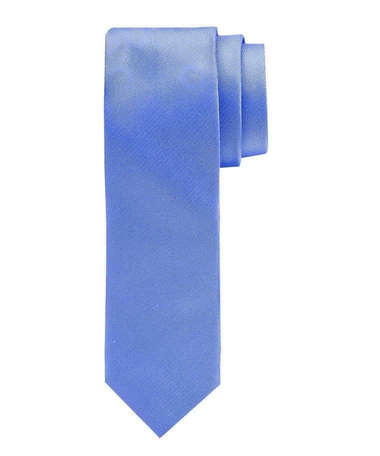 Blue oxford skinny silk tie