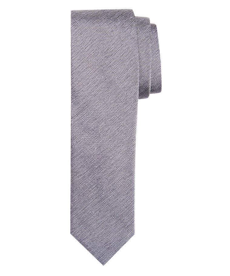 Grey mélange skinny silk tie