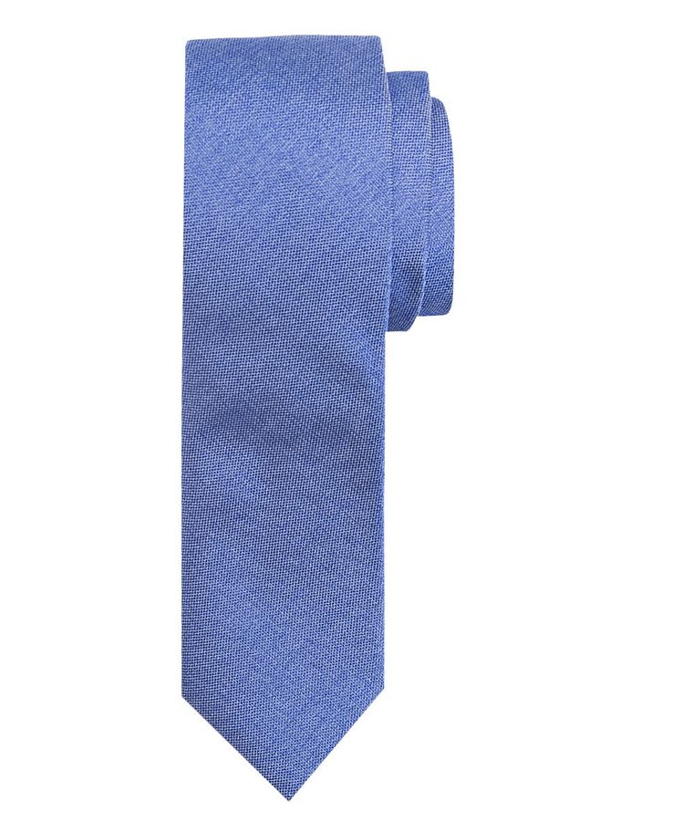 Blue mélange skinny silk tie