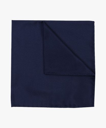 Profuomo Navy oxford silk pocket square