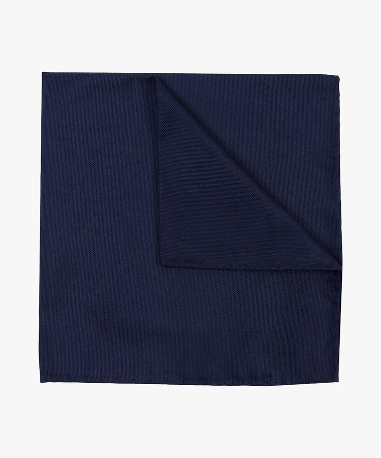 Navy oxford silk pocket square