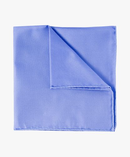 Profuomo Blaues Oxford-Einstecktuch aus Seide