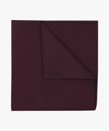 Profuomo Burgundy oxford silk pocket square