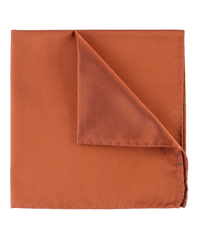 Orange oxford silk pocket square