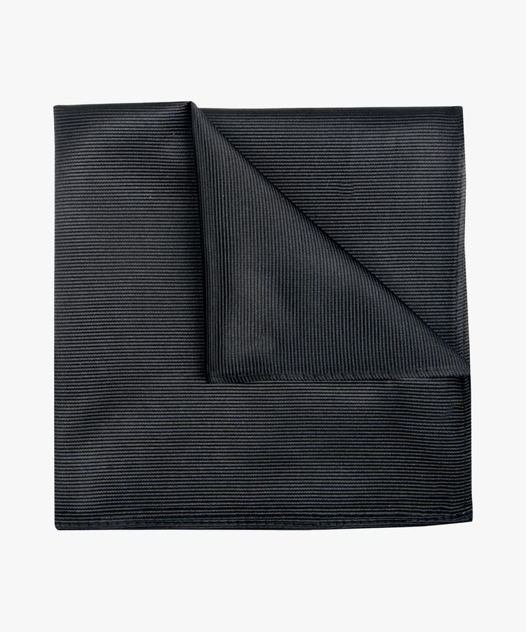 Black solid silk pocket square