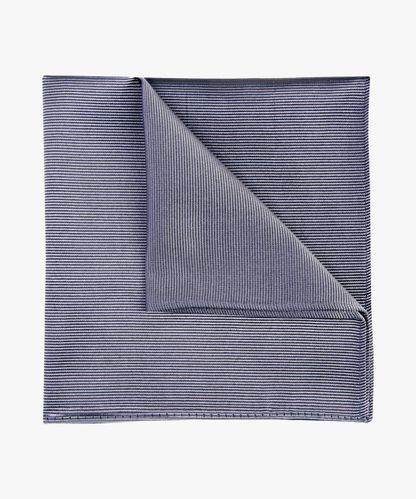 Profuomo Grey solid silk pocket square
