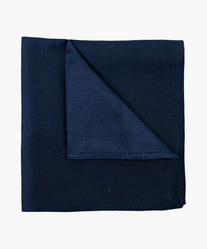 Profuomo Navy solid silk pocket square