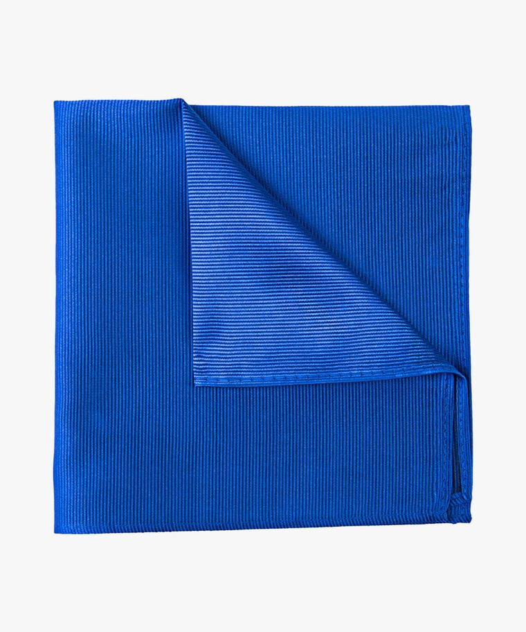 Blauwe uni zijden pochet