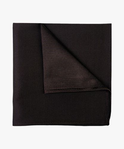 PROFUOMO Brown solid silk pocket square