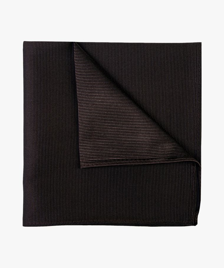 Brown solid silk pocket square