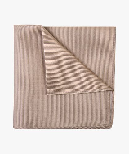 PROFUOMO Beige solid silk pocket square