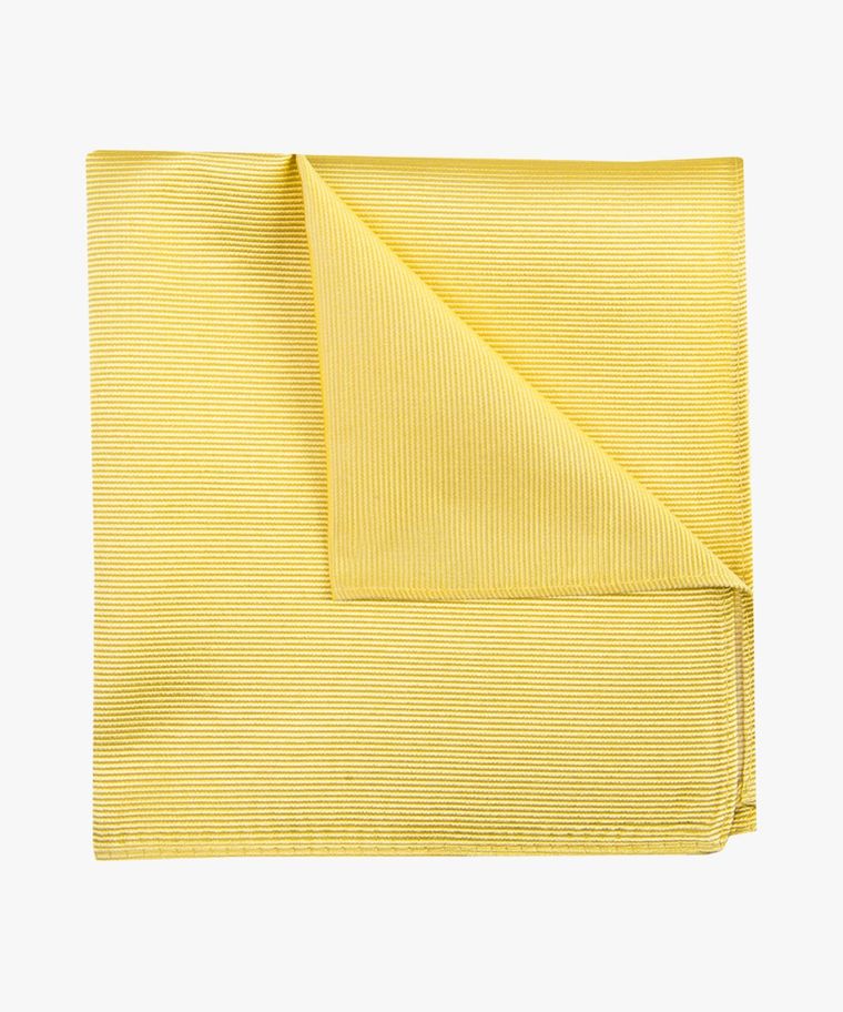 Yellow solid silk pocket square