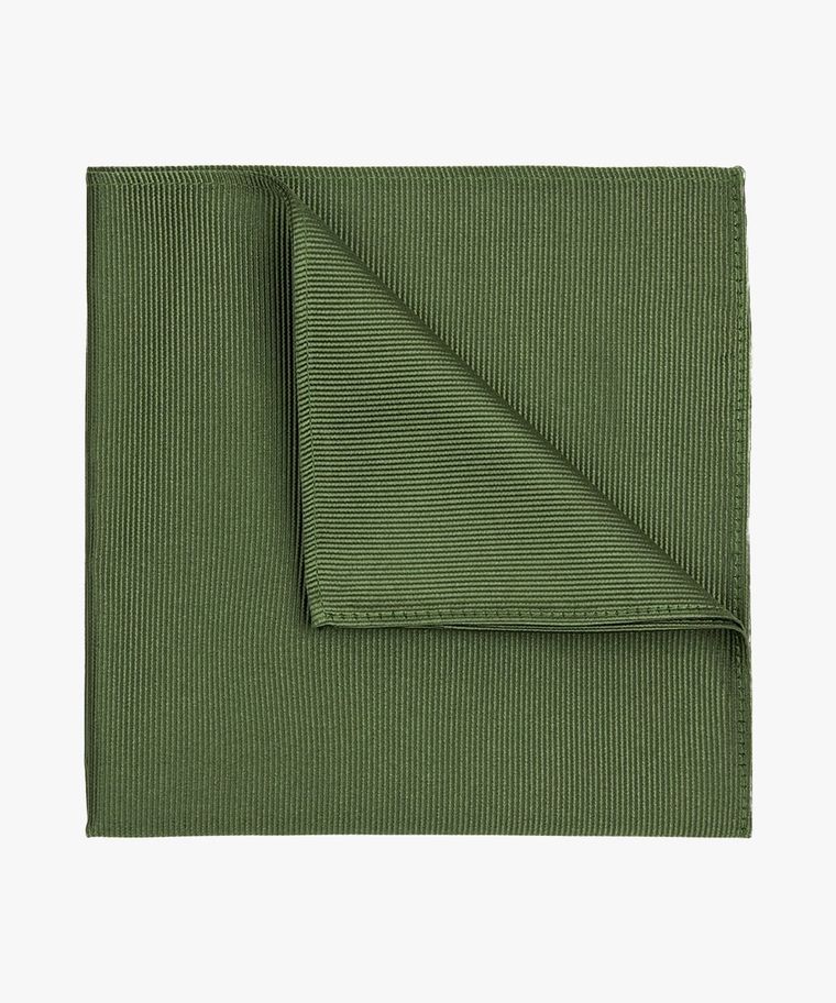 Green solid silk pocket square