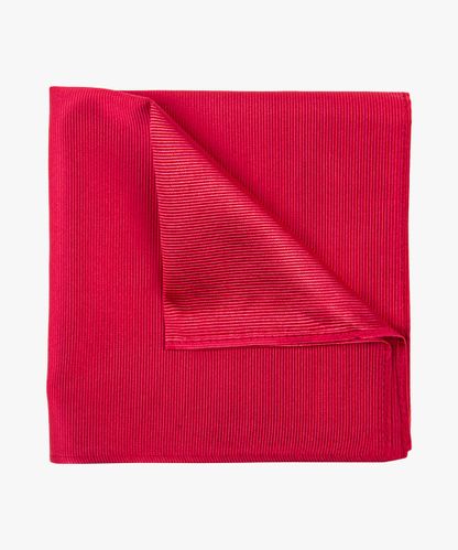 Profuomo Red uni silk pocket square