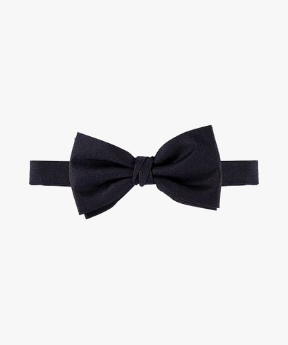 Profuomo Black Oxford silk bow tie