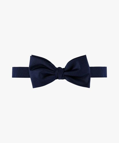 Profuomo Navy Oxford silk bow tie