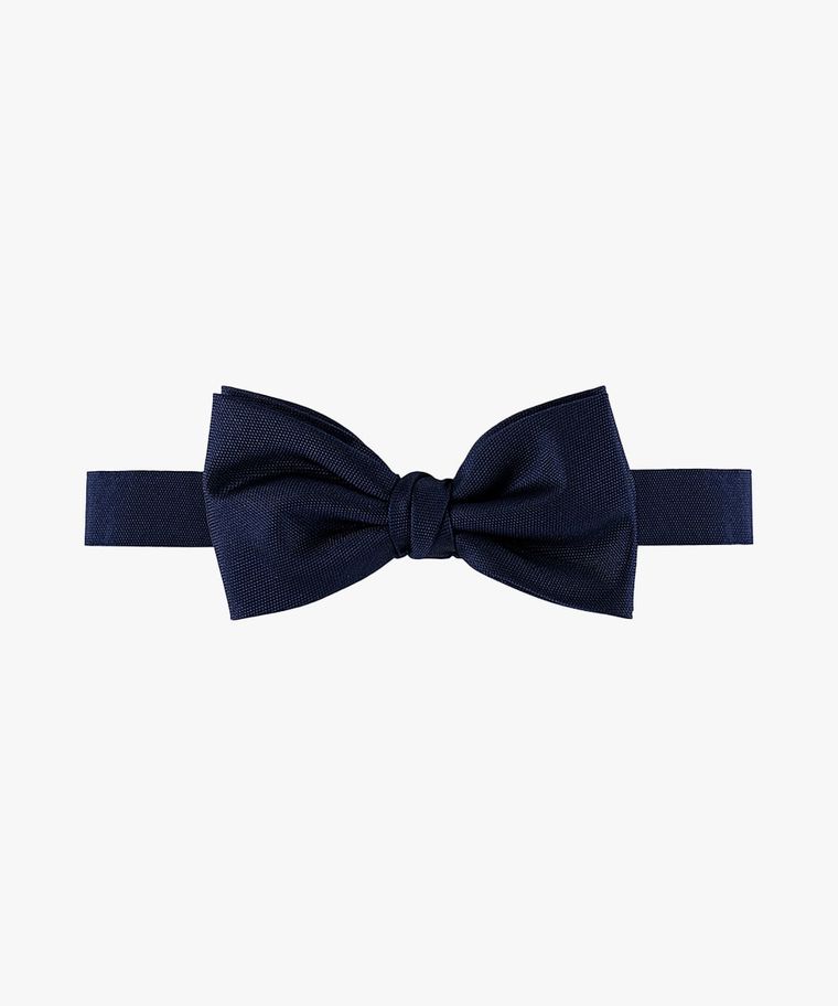 Navy Oxford silk bow tie