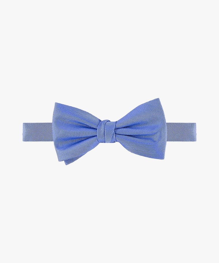 Blue Oxford silk bow tie