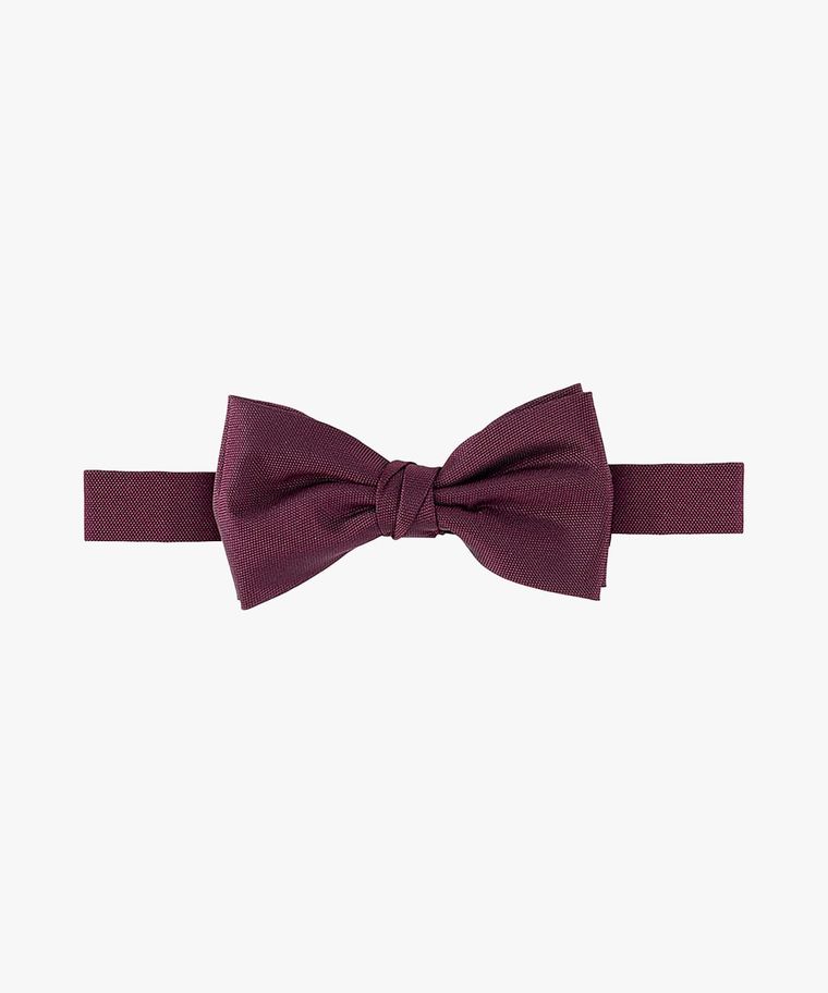 Burgundy Oxford silk bow tie