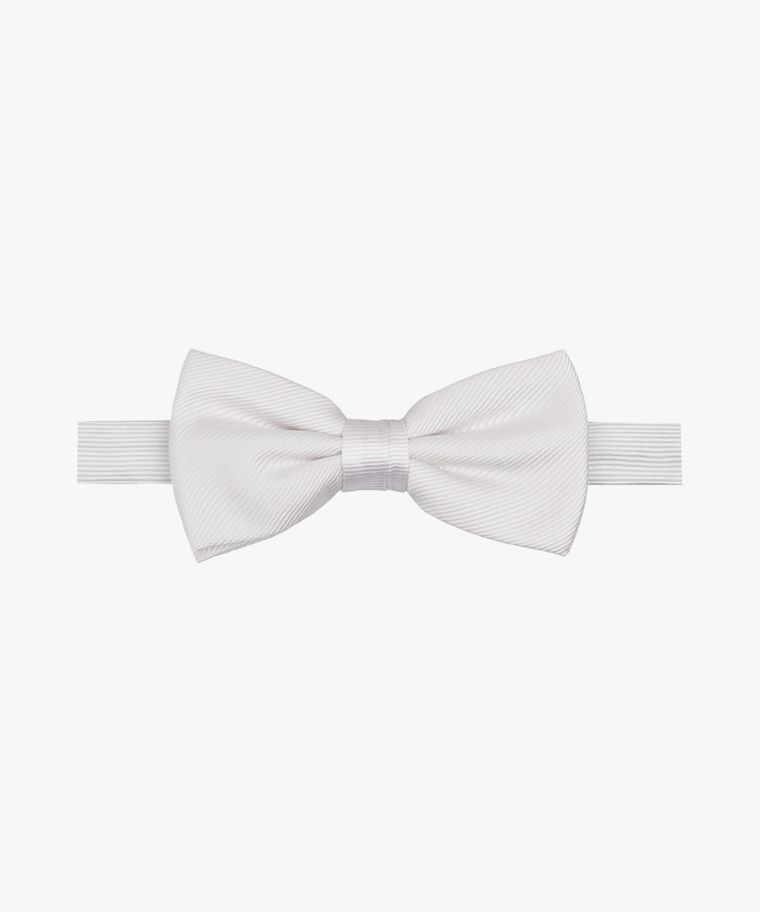 White silk bow tie