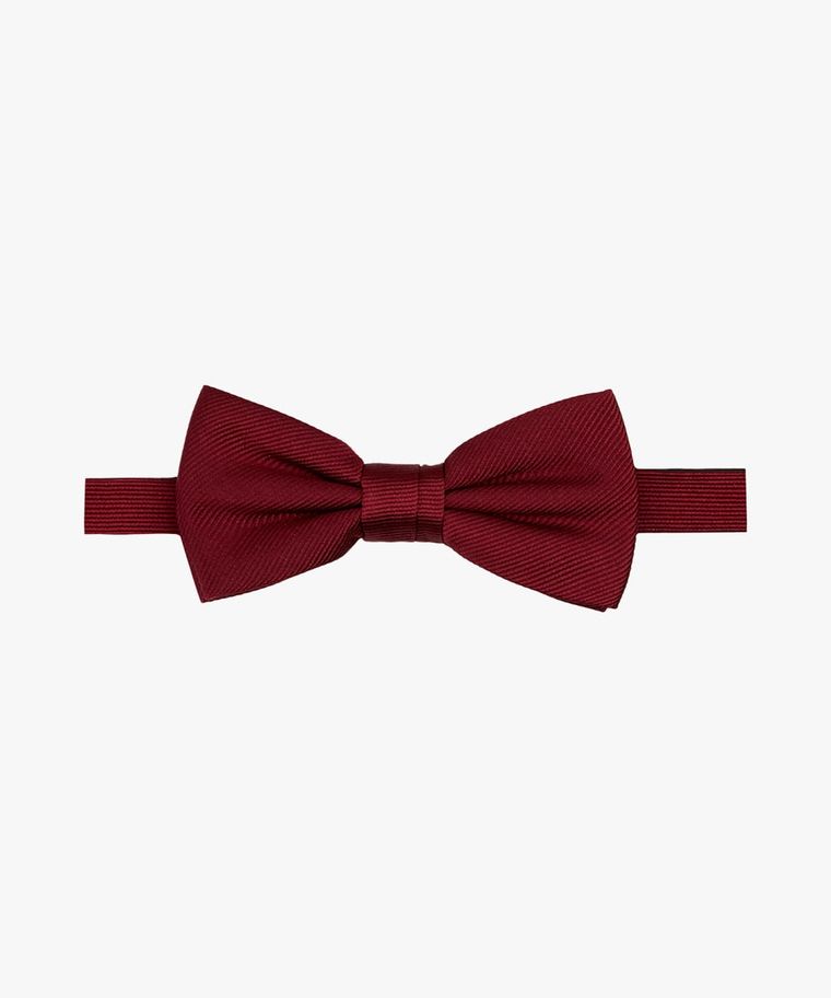 Burgundy silk bow tie