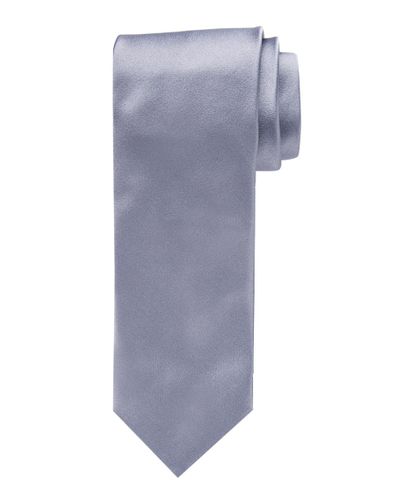 PROFUOMO Grey royal satin-silk tie