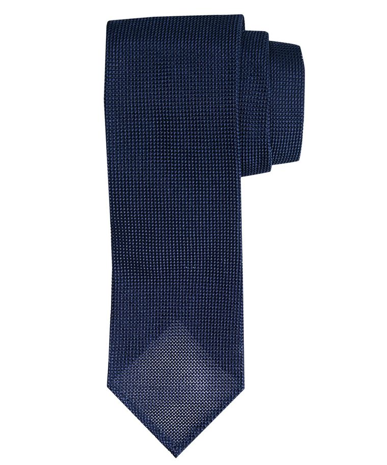 Navy open-weave 3-fold silk tie