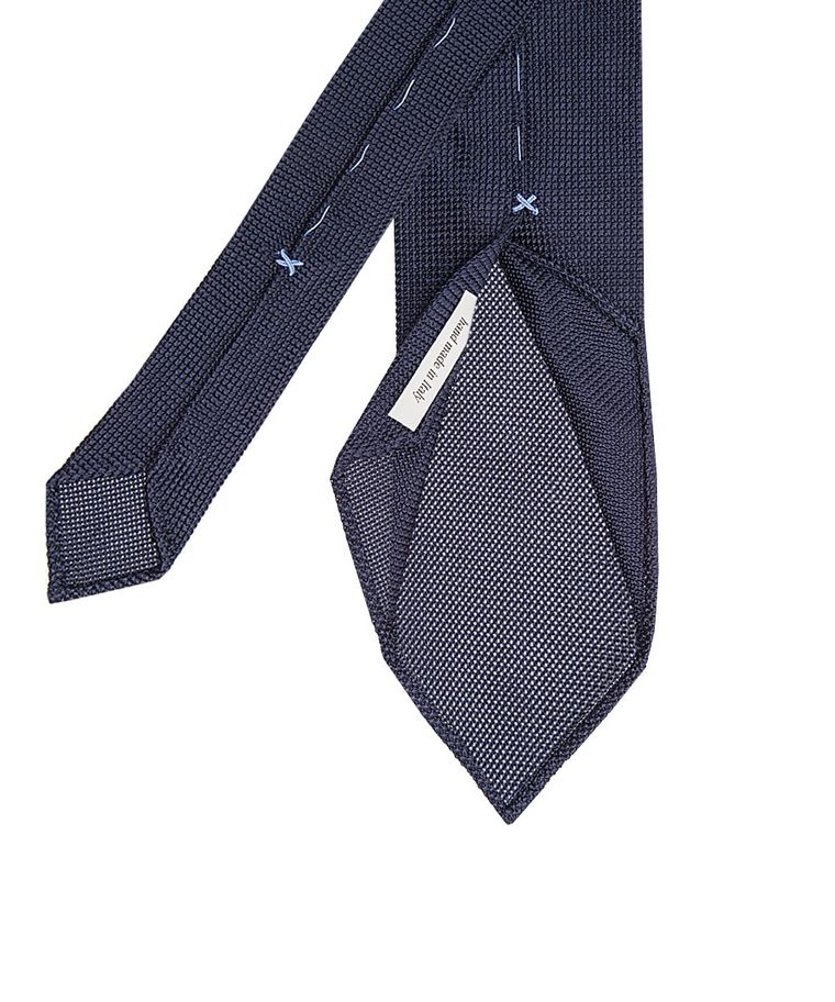 Navy open-weave 3-fold silk tie