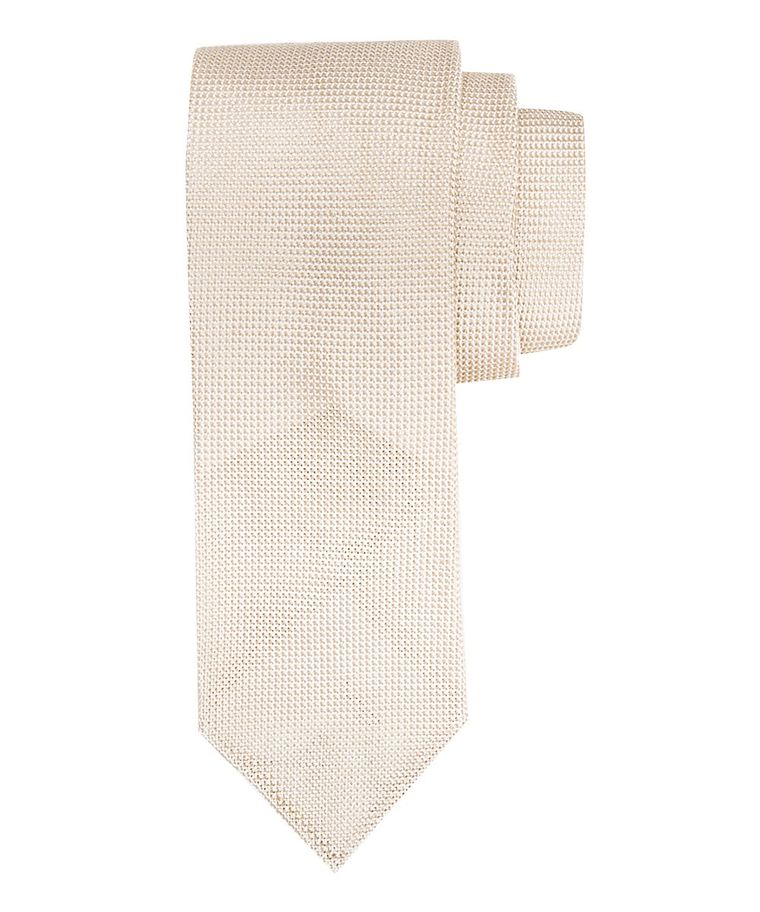 Ecru open-weave 3-fold silk tie
