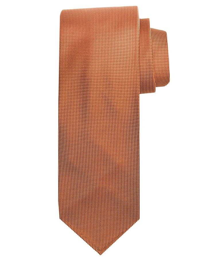 Orange imperial oxford 7-fold silk tie