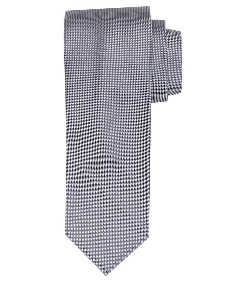 Grey imperial oxford 7-fold silk tie