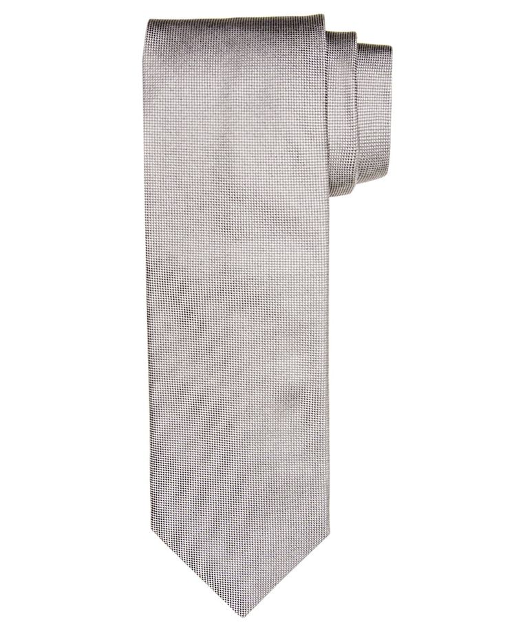 Grey oxford silk tie