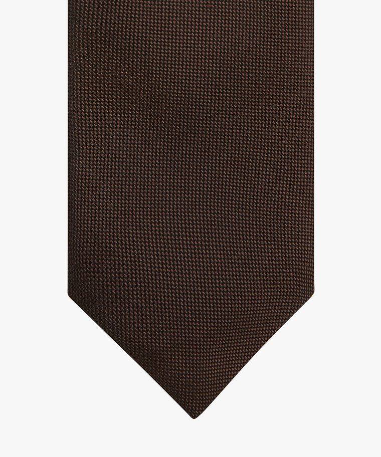 Brown oxford silk tie