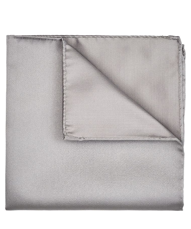 Grey satin pocket square