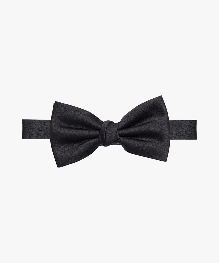 Black satin bow tie