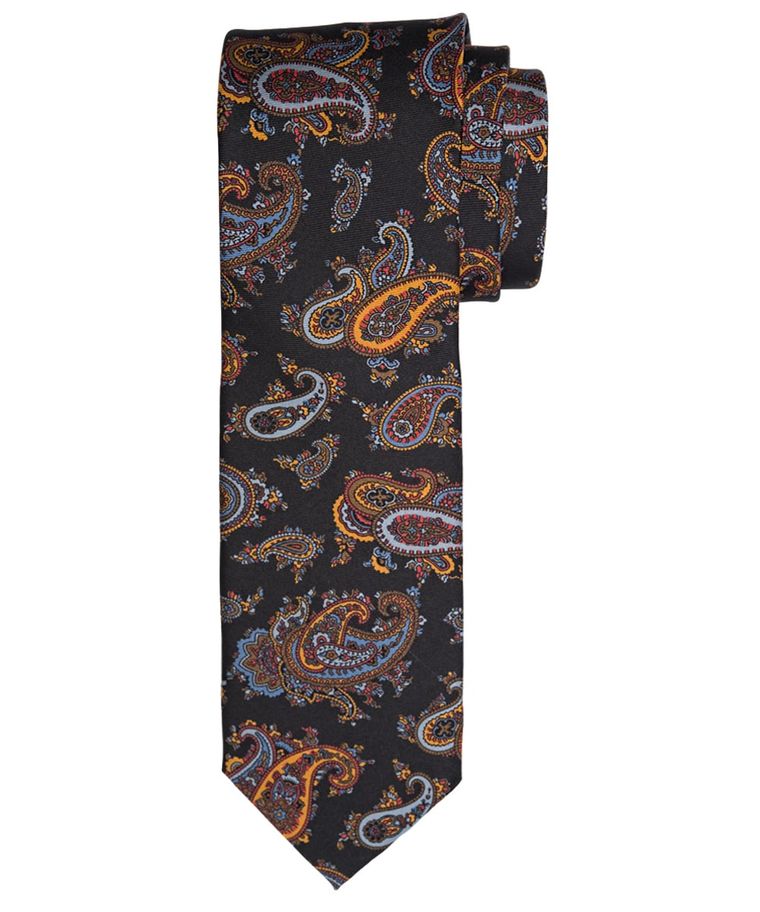 Black twill silk tie