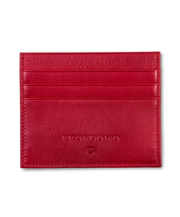 Red leather card wallet