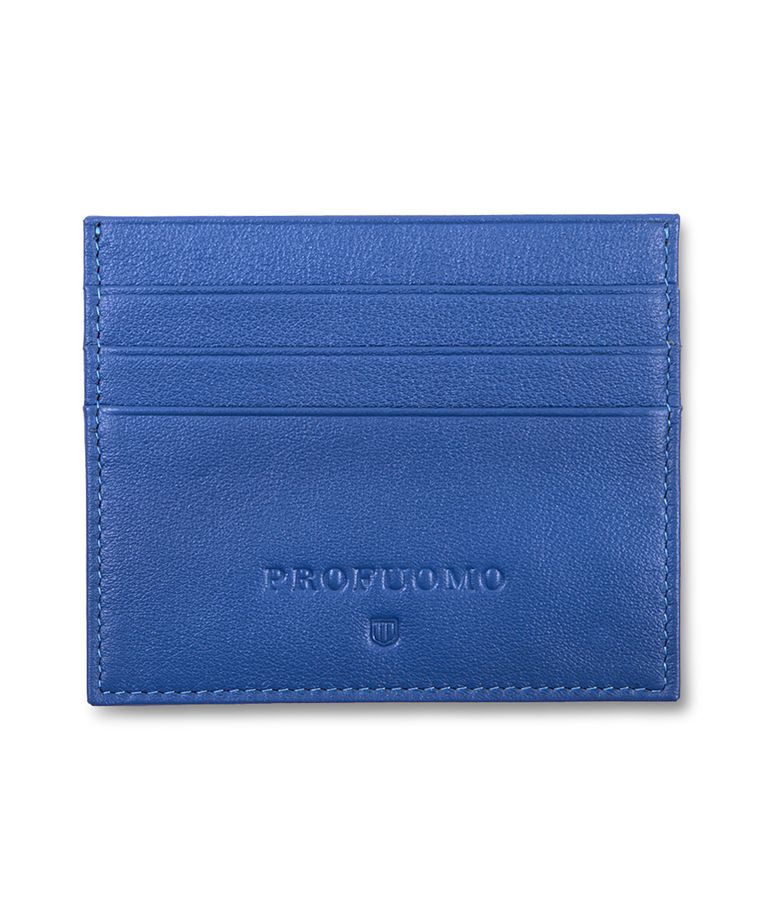 Blauw lederen card wallet