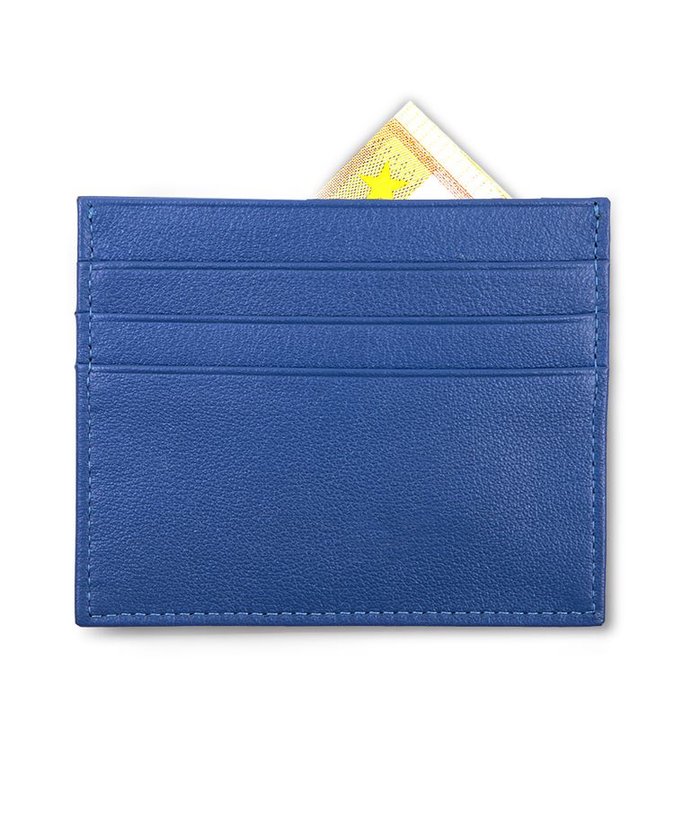 Blue leather card wallet
