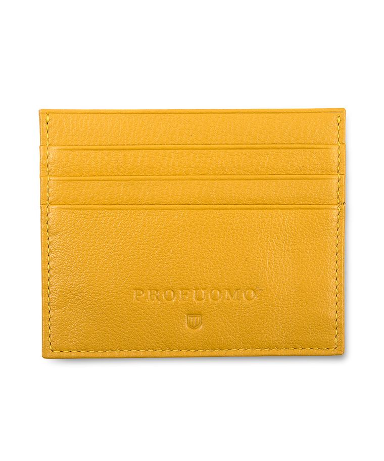 Yellow leather card wallet