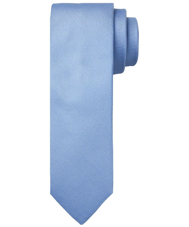Blauwe zijden geweven stropdas
